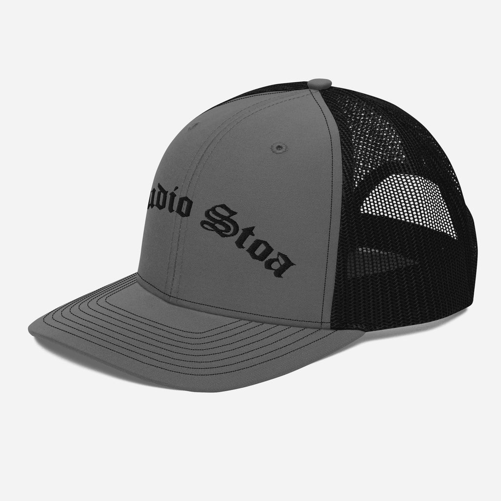 Studio Stoa Trucker Cap black white snapback left front view