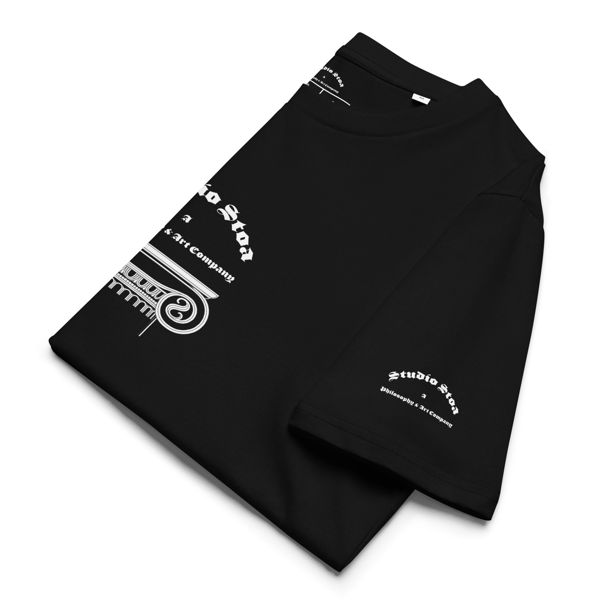 Studio Stoa Logo Tee black organic cotton t-shirt folded