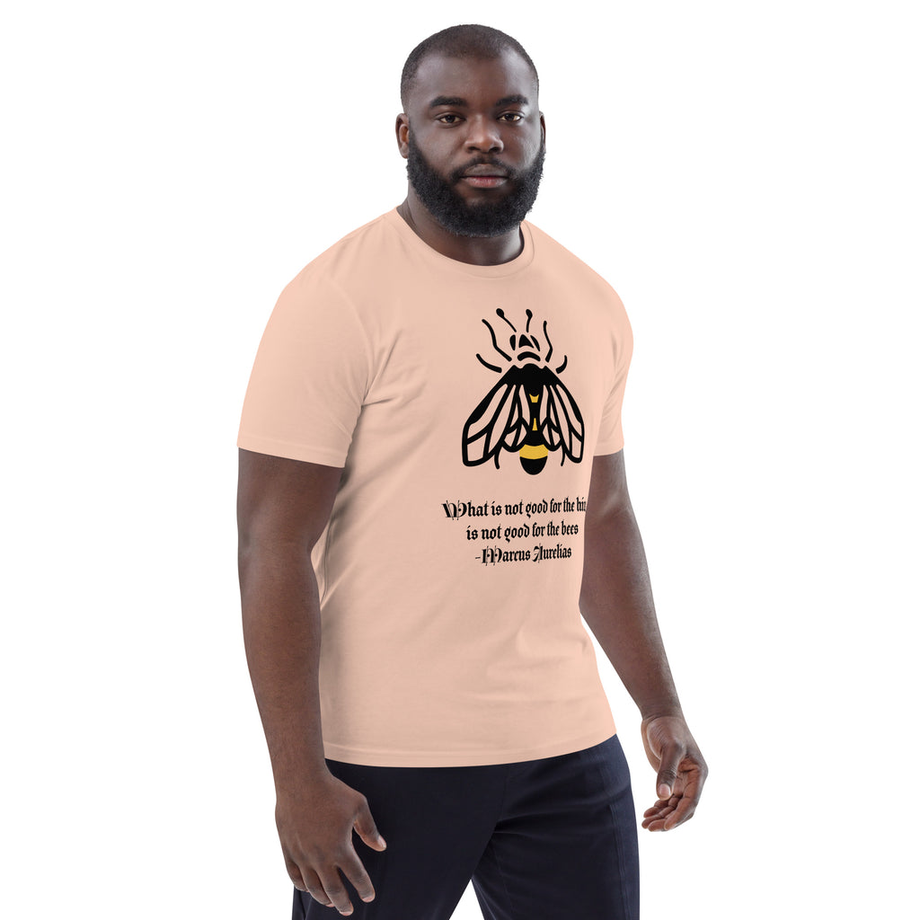 Marcus Aurelius Quote graphic tee fraiche peche organic cotton right front view